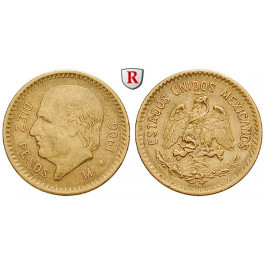 Mexiko, Vereinigte Staaten, 10 Pesos 1906, 7,5 g fein, ss
