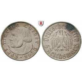 Drittes Reich, 5 Reichsmark 1933, Luther, F, ss-vz/vz, J. 353
