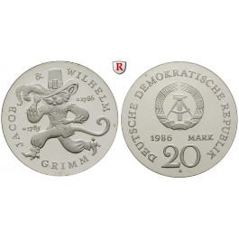 DDR, 20 Mark 1986, Gebrüder Grimm, PP, J. 1607