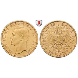 Deutsches Kaiserreich, Hessen, Ernst Ludwig, 20 Mark 1901, A, ss-vz/vz, J. 225