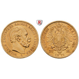 Deutsches Kaiserreich, Preussen, Wilhelm I., 20 Mark 1871, A, ss+, J. 243