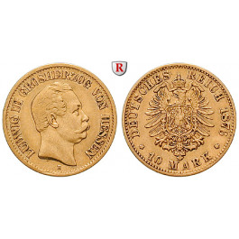 Deutsches Kaiserreich, Hessen, Ludwig III., 10 Mark 1876, H, ss, J. 216
