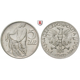 Polen, Volksrepublik, 5 Zlotych 1959, vz-st
