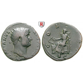 Römische Kaiserzeit, Hadrianus, Dupondius 124-128, ss+/ss