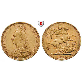 Australien, Victoria, Sovereign 1890, 7,32 g fein, ss