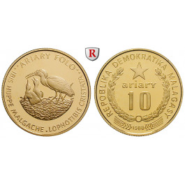 Madagaskar, 10 Ariary 1988, 9,16 g fein, PP