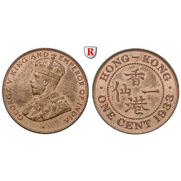 Hong Kong, George V., Cent 1933, vz-st