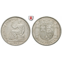 Spanien, Republik, Peseta 1933 (34), f.vz