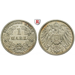Deutsches Kaiserreich, 1 Mark 1894, G, 5,0 g fein, ss+, J. 17