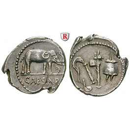 Römische Republik, Caius Iulius Caesar, Denar 49-48 v.Chr., f.vz