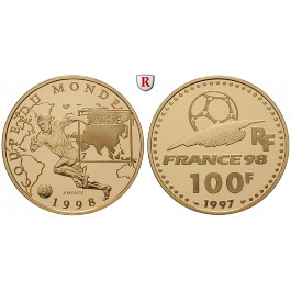 Frankreich, V. Republik, 100 Francs 1997, 15,64 g fein, PP