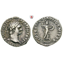 Römische Kaiserzeit, Domitianus, Denar 95-96, ss-vz