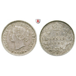 Kanada, Victoria, 5 Cents 1882, ss-vz