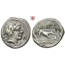 Römische Republik, L. Papius Celsus, Denar 45 v.Chr., ss