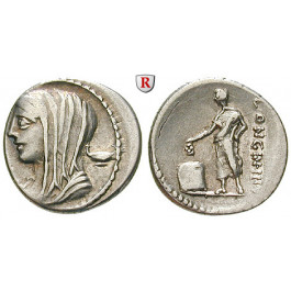 Römische Republik, L. Cassius Longinus, Denar 78 v.Chr., ss-vz