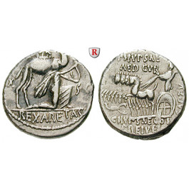 Römische Republik, M. Aemilius Scaurus und Pub. Plautius Hypsaeus, Denar 58 v.Chr., ss+