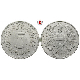 Österreich, 2. Republik, 5 Schilling 1957, f.vz/vz