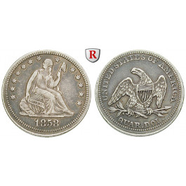 USA, 1/4 Dollar 1858, ss-vz