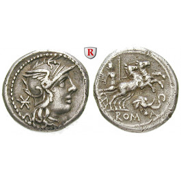 Römische Republik, L. Caecilius Metellus Diadematus, Denar 128 v.Chr., ss+