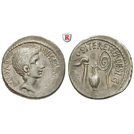 Römische Republik, Octavian, Denar 37 v.Chr., ss-vz