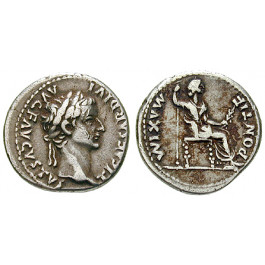 Römische Kaiserzeit, Tiberius, Denar 14-37, ss+