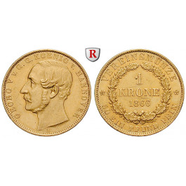 Braunschweig, Königreich Hannover, Georg V., Vereinskrone 1866, ss-vz