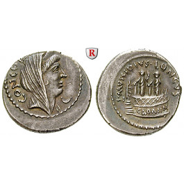 Römische Republik, L. Mussidius Longus, Denar 42 v.Chr., vz