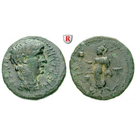 Römische Provinzialprägungen, Pamphylien, Side, Nero, Bronze, ss-vz