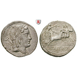 Römische Republik, L. Iulius Bursio, Denar 85 v.Chr., vz