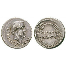 Römische Republik, D. Iunius Brutus Albinus, Denar 48 v.Chr., vz