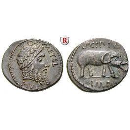 Römische Republik, Q. Caecilius Metellus, Denar 47-46 v.Chr., vz-st/ss-vz