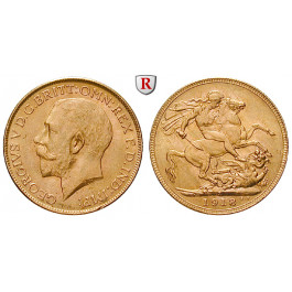 Indien, Britisch-Indien, George V., Pound 1918, 7,32 g fein, vz