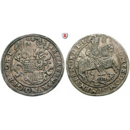 Mansfeld, Grafschaft, Mansfeld-Vorderort-Friedeburg, Peter Ernst I., Bruno II., Gebhard VIII., Joh.Georg IV., Reichstaler 1595, ss-vz