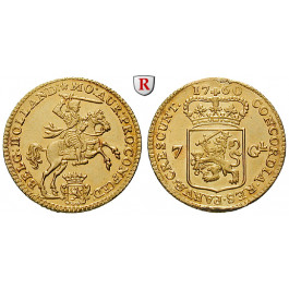 Niederlande, Holland, 7 Gulden (1/2 Goldener Reiter) 1760, ss-vz