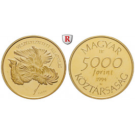 Ungarn, Republik, 5000 Forint 1994, 4,54 g fein, PP