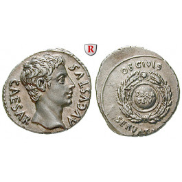 Römische Kaiserzeit, Augustus, Denar um 19 v.Chr., f.st
