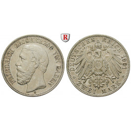 Deutsches Kaiserreich, Baden, Friedrich I., 2 Mark 1901, G, ss-vz, J. 28