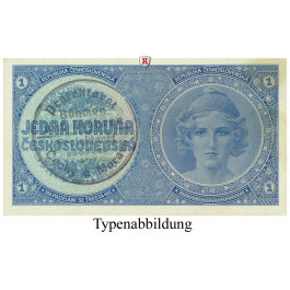 Besatzungsausgaben des 2. Weltkrieges 1939-1945, Böhmen und Mähren, 1 Krone o.D., I, Rb. 556a