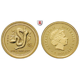 Australien, Elizabeth II., 5 Dollars 2001, 1,55 g fein, st