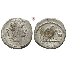 Römische Republik, Q. Cassius Longinus, Denar 55 v.Chr., vz
