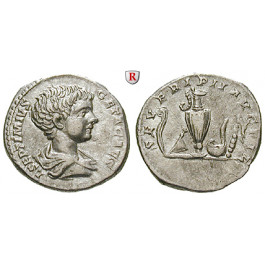 Römische Kaiserzeit, Geta, Caesar, Denar 198-200, f.vz