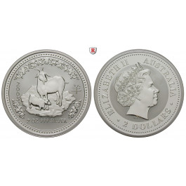 Australien, Elizabeth II., 2 Dollars 2003, 62,14 g fein, st
