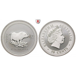 Australien, Elizabeth II., 50 Cents 2007, 15,53 g fein, st