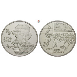 Frankreich, V. Republik, 20 Euro 2006, 155,61 g fein, PP
