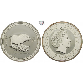 Australien, Elizabeth II., 2 Dollars 2007, 62,14 g fein, st