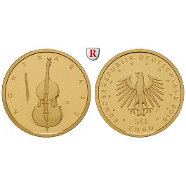 Bundesrepublik Deutschland, 50 Euro 2018, Kontrabass (ABBILDUNG MÜNZTYP), nach unserer Wahl, D-J, 7,78 g fein, st