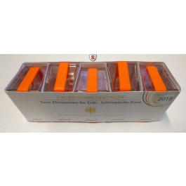 Bundesrepublik Deutschland, 5 Euro 2018, Subtropische Zone, ADFGJ komplett, PP