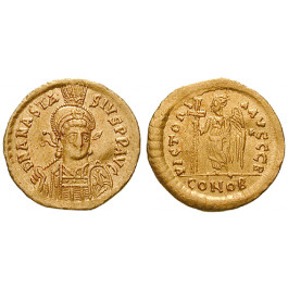 Byzanz, Anastasius I., Solidus 491-498, ss+