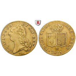 Frankreich, Louis XVI., Louis d´or au buste nue 1786, ss