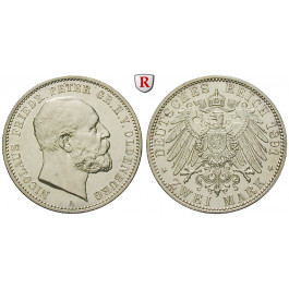 Deutsches Kaiserreich, Oldenburg, Nicolaus Friedrich Peter, 2 Mark 1891, A, vz/vz-st, J. 93